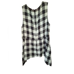 Saks Fifth Avenue Linen Lyocell Blend Belted Asymmetrical Hem Blouse Ladies XL